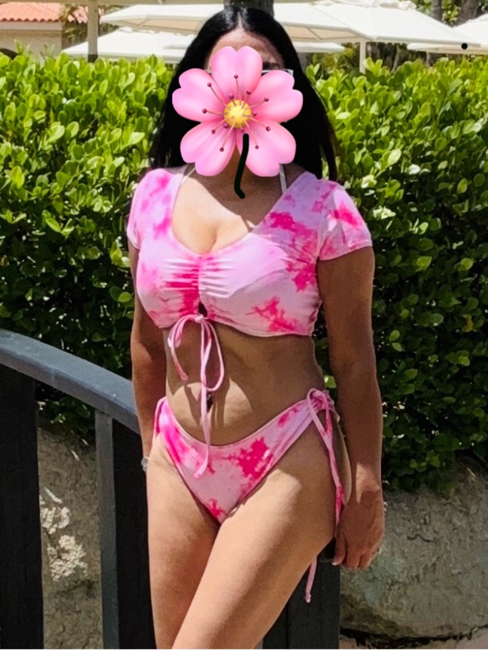 Pink swim tie dye